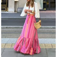 Women's Skirt Casual Simple Style Streetwear Multicolor Midi Dress Holiday Selfie sku image 4