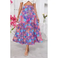 Women's Skirt Casual Simple Style Streetwear Multicolor Maxi Long Dress Holiday Daily Selfie sku image 1