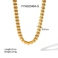 Casual Hawaiian Solid Color 304 Stainless Steel 18K Gold Plated Women's Bracelets Necklace main image 2