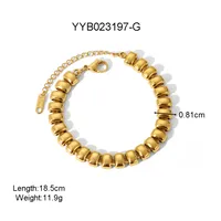 Casual Hawaiian Solid Color 304 Stainless Steel 18K Gold Plated Women's Bracelets Necklace main image 3