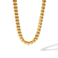 Casual Hawaiian Solid Color 304 Stainless Steel 18K Gold Plated Women's Bracelets Necklace main image 6
