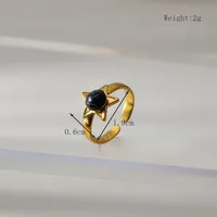 Retro Classic Style Round Star Oval 304 Stainless Steel Tiger Eye Women's Open Rings sku image 1