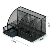 Metal Pen Holder Office Supplies Creative Unique Desktop Hollow Storage Box Combination Stationery Organizer Box main image 1
