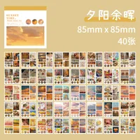 Fresh Artistic Oil Painting Scenery Series Paper Sticker Book Women's Diary Decoration Material 6 Styles sku image 3
