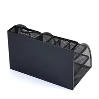 Metal Pen Holder Office Supplies Creative Unique Desktop Hollow Storage Box Combination Stationery Organizer Box sku image 3