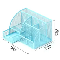 Metal Pen Holder Office Supplies Creative Unique Desktop Hollow Storage Box Combination Stationery Organizer Box sku image 5