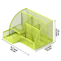 Metal Pen Holder Office Supplies Creative Unique Desktop Hollow Storage Box Combination Stationery Organizer Box sku image 6