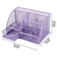 Metal Pen Holder Office Supplies Creative Unique Desktop Hollow Storage Box Combination Stationery Organizer Box sku image 11