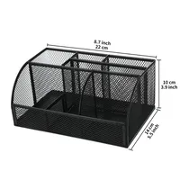 Metal Pen Holder Office Supplies Creative Unique Desktop Hollow Storage Box Combination Stationery Organizer Box sku image 10