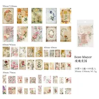 Vintage Retro Collection Material Pack Memory Post Office Series Handbook Diy Collage Base Material Stickers 4 Styles sku image 1