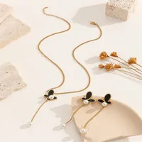 Elegant Butterfly 304 Stainless Steel Women's Earrings Necklace Jewelry Set main image 3