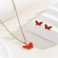 Casual Classic Style Butterfly 304 Stainless Steel Women's Jewelry Set sku image 4