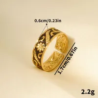 Retro Geometric 304 Stainless Steel Polishing Unisex Open Rings main image 2