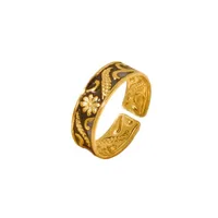 Retro Geometric 304 Stainless Steel Polishing Unisex Open Rings main image 5