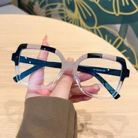 Simple Style Color Block Leopard Ac Square Full Frame Glasses main image 1