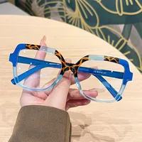 Simple Style Color Block Leopard Ac Square Full Frame Glasses main image 3