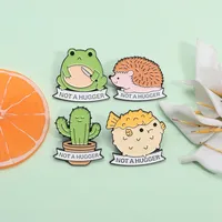 Cartoon Style Cute Cactus Hedgehog Frog Zinc Alloy Plating Unisex Brooches main image 1