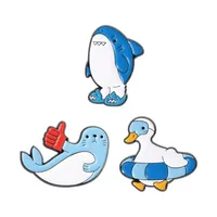 Cartoon Style Cute Seal Shark Duck Zinc Alloy Plating Unisex Brooches main image 5