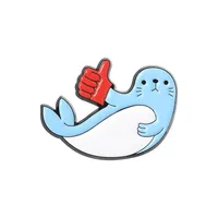 Cartoon Style Cute Seal Shark Duck Zinc Alloy Plating Unisex Brooches sku image 2