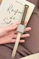 Casual Solid Color Stainless Steel Leather Watch Bands & Straps sku image 18