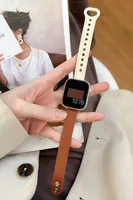 Casual Solid Color Stainless Steel Leather Watch Bands & Straps sku image 11
