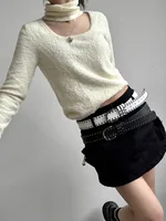 Simple Style Streetwear Solid Color Pu Leather Alloy Women's main image 5