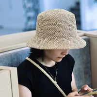 Women's Vacation Modern Style Solid Color Wide Eaves Straw Hat main image 1
