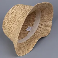 Women's Vacation Modern Style Solid Color Wide Eaves Straw Hat main image 4