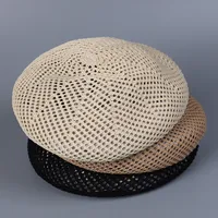 Women's Basic Simple Style Solid Color Hollow Out Eaveless Beret Hat main image 2
