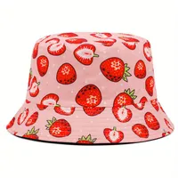 Women's Cute Classic Style Strawberry Banana Big Eaves Bucket Hat sku image 5
