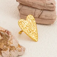 Vintage Style Classic Style Sun Heart Shape 304 Stainless Steel Plating 18K Gold Plated Women's Open Rings main image 3