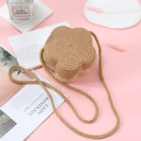 Summer Travel Straw Bag Flower Woven Bag Women's  New Children's Cute Straw Beach Bag Crossbody Seaside main image 4