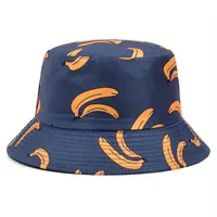Women's Cute Classic Style Strawberry Banana Big Eaves Bucket Hat sku image 4