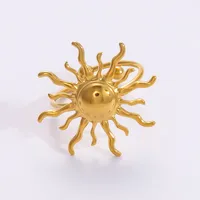 Vintage Style Classic Style Sun Heart Shape 304 Stainless Steel Plating 18K Gold Plated Women's Open Rings main image 4