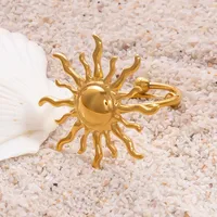 Vintage Style Classic Style Sun Heart Shape 304 Stainless Steel Plating 18K Gold Plated Women's Open Rings main image 5