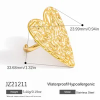 Vintage Style Classic Style Sun Heart Shape 304 Stainless Steel Plating 18K Gold Plated Women's Open Rings sku image 2