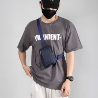 Men's Nylon Solid Color Streetwear Sewing Thread Square Zipper Fanny Pack main image 2