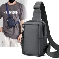 Men's Nylon Solid Color Streetwear Sewing Thread Square Zipper Fanny Pack main image 1