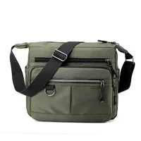 Men's Nylon Solid Color Streetwear Sewing Thread Square Zipper Crossbody Bag main image 3