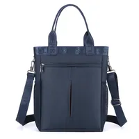 Men's Oxford Cloth Solid Color Business Sewing Thread Square Zipper Shoulder Bag sku image 2
