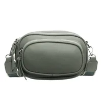 Unisex Medium Pu Leather Solid Color Classic Style Sewing Thread Square Zipper Square Bag sku image 5
