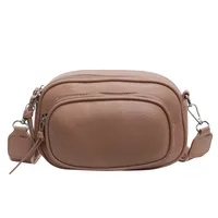 Unisex Medium Pu Leather Solid Color Classic Style Sewing Thread Square Zipper Square Bag main image 2