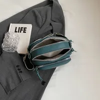 Unisex Medium Pu Leather Solid Color Classic Style Sewing Thread Square Zipper Square Bag main image 4