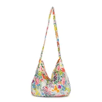 Women's Large Cloth Flower Streetwear Flowers Sewing Thread Dumpling Shape Magnetic Buckle Tote Bag sku image 2