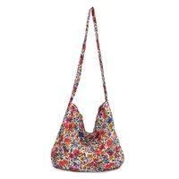Women's Large Cloth Flower Streetwear Flowers Sewing Thread Dumpling Shape Magnetic Buckle Tote Bag sku image 3
