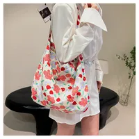 Women's Large Cloth Flower Streetwear Flowers Sewing Thread Dumpling Shape Magnetic Buckle Tote Bag main image 1