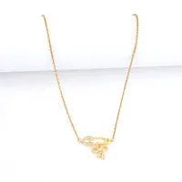 Elegant Simple Style Classic Style Pin Bow Knot 201 Stainless Steel Artificial Crystal Copper Women's Pendant Necklace main image 4