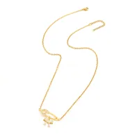 Elegant Simple Style Classic Style Pin Bow Knot 201 Stainless Steel Artificial Crystal Copper Women's Pendant Necklace main image 3