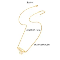Elegant Simple Style Classic Style Pin Bow Knot 201 Stainless Steel Artificial Crystal Copper Women's Pendant Necklace sku image 4