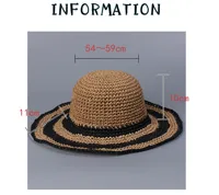 Women's Retro Classic Style Stripe Big Eaves Straw Hat main image 2